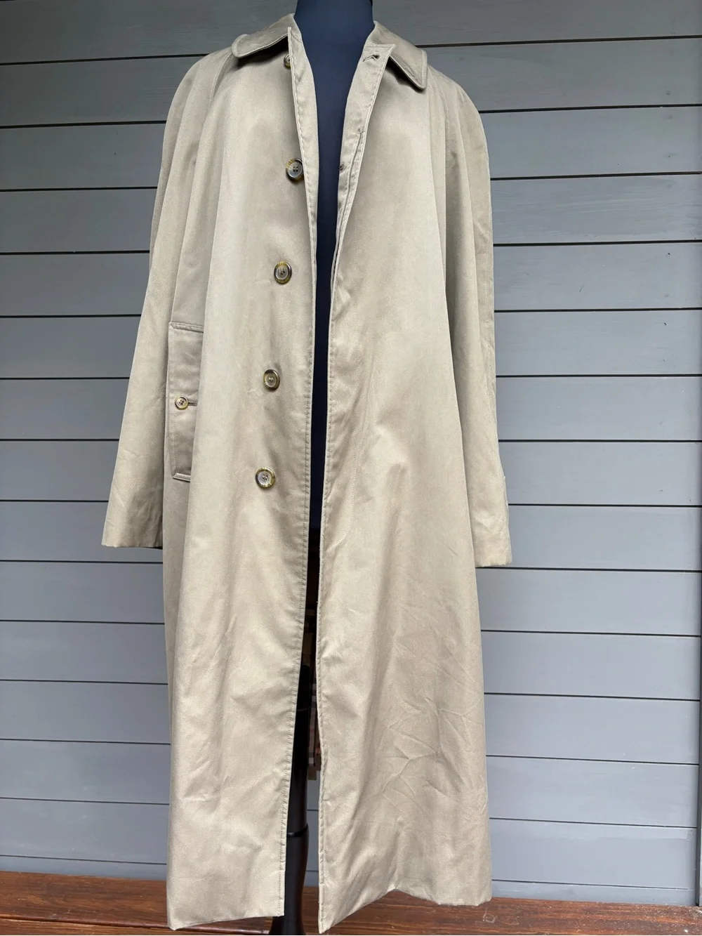 Burberry Khaki Men's Long Trench Coat